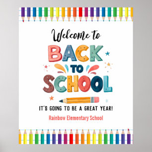 Affiche Bienvenue de retour à l'école, Premier jour d'écol