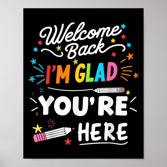 Affiche Bienvenue De Retour Je Suis Heureux Que Vous Soyez (Devant)