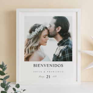 Affiche Bienvenue en espagnol Photo de mariage de bienvenu