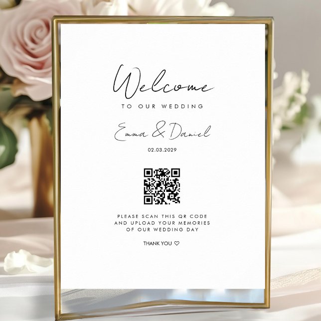 Affiche Bienvenue Galerie de Mariages de code QR (Créateur téléchargé)