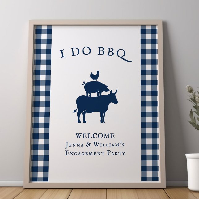 Affiche Bienvenue I Do BBQ Rustique Maison de Campagne Car (Editable I DO BBQ Welcome Poster from my Rustic Farmhouse BBQ Bridal Shower)
