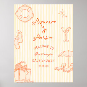 Affiche Bienvenue imprimable pour Baby Shower de femme enc