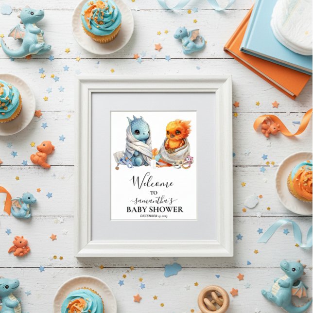 Affiche  Bienvenue Jumeaux Phoenix Dragon Fantaisie (Créateur téléchargé)