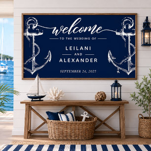 Affiche Bienvenue Mariage Naudique Ancre Marine