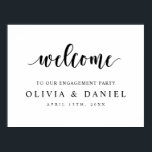 Affiche Bienvenue Minimaliste À Notre Fête De Fiançailles<br><div class="desc">Ce panneau est le moyen idéal pour accueillir la famille et les amis à votre fête de fiançailles !</div>