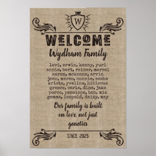 Affiche Bienvenue Monogramme Rustique Logo Typographie Bur