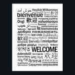 Affiche Bienvenue multilingue noir et blanc<br><div class="desc">Bienvenue Poster multilingue noir et blanc Anime Cartoon Comic Fiction Manga</div>