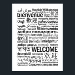 Affiche Bienvenue multilingue noir et blanc<br><div class="desc">Bienvenue Poster multilingue noir et blanc Anime Cartoon Comic Fiction Manga</div>