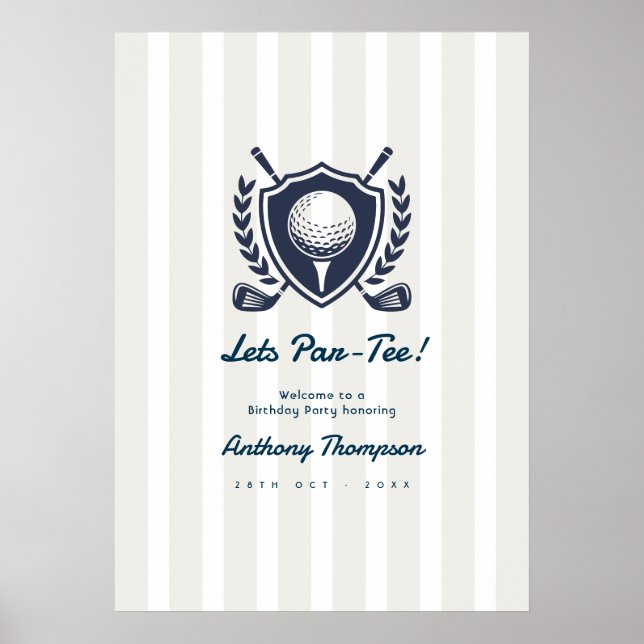 Affiche Bienvenue Navy & Cloud Dancer Préparatoire Golf An (Devant)