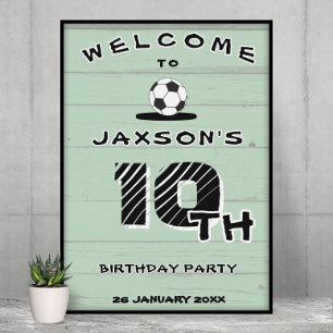 Affiche Bienvenue personnalisé pour anniversaire de footba
