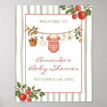 Bienvenue pour bébé sur la corde à linge Apple of