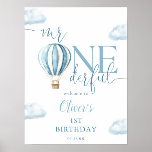 Affiche Bienvenue pour la 1ère fête d'anniversaire de M. O