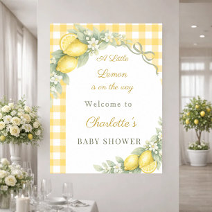 Affiche Bienvenue pour la Baby Shower avec un nœud à carre