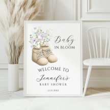 Bienvenue pour la fête de bébé en fleurs Chaussure
