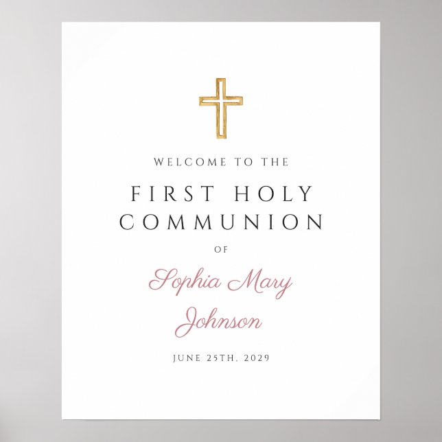 Affiche Bienvenue pour la première communion de la fille r (Devant)