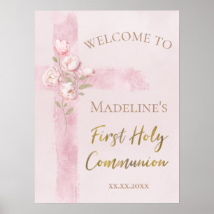 Affiche Bienvenue pour la Première Communion sainte croix