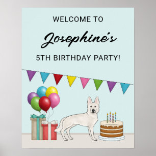 Affiche Bienvenue pour l'anniversaire de chien de berger s