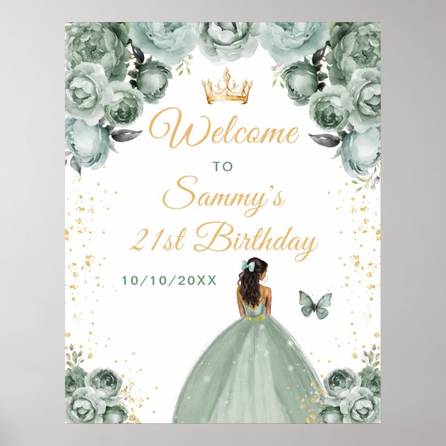 Affiche Bienvenue pour l'anniversaire de la princesse à la (Devant)