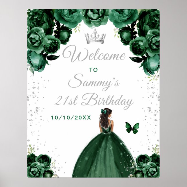 Affiche Bienvenue pour l'anniversaire de la princesse à la (Devant)