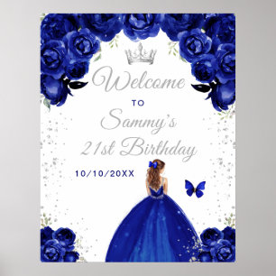 Affiche Bienvenue pour l'anniversaire de la princesse aux 