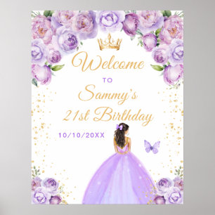 Affiche Bienvenue pour l'anniversaire de la princesse aux