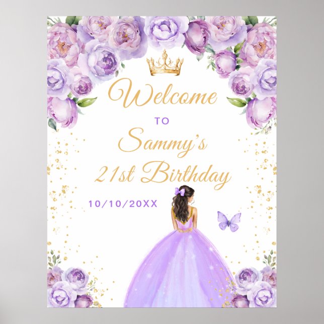Affiche Bienvenue pour l'anniversaire de la princesse aux  (Devant)