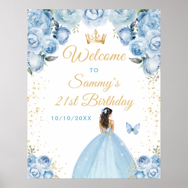 Affiche Bienvenue pour l'anniversaire de la princesse aux  (Devant)