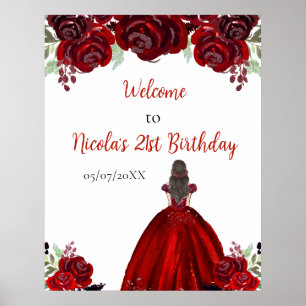 Affiche Bienvenue pour l'anniversaire de la princesse aux 