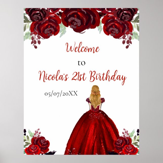 Affiche Bienvenue pour l'anniversaire de la princesse aux  (Devant)