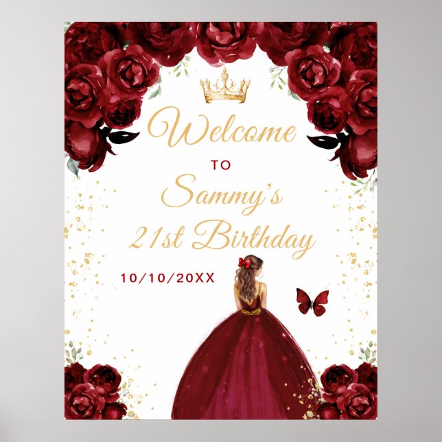 Affiche Bienvenue pour l'anniversaire de la princesse aux  (Devant)