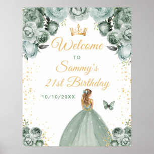 Affiche Bienvenue pour l'anniversaire de la princesse aux