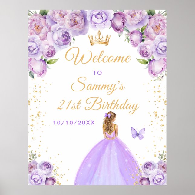 Affiche Bienvenue pour l'anniversaire de la princesse aux  (Devant)