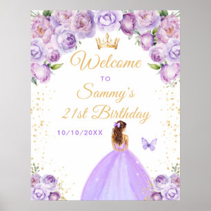Affiche Bienvenue pour l'anniversaire de la princesse aux