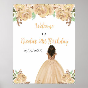 Affiche Bienvenue pour l'anniversaire de la Princesse Peac