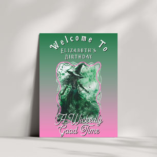 Affiche Bienvenue pour l'anniversaire de la Sorcière Verte