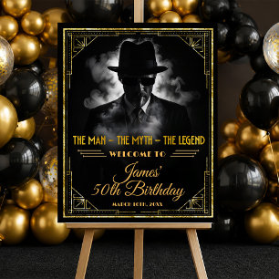 Affiche Bienvenue pour l'anniversaire de l'homme mythe lég