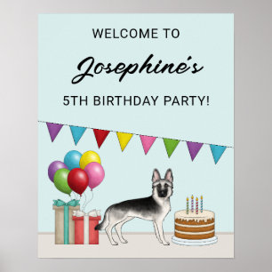 Affiche Bienvenue pour l'anniversaire du Berger Allemand S