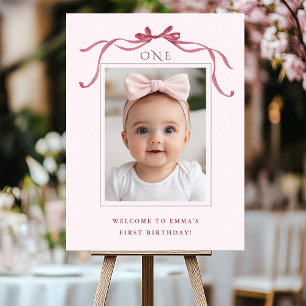 Affiche Bienvenue pour le 1er anniversaire de la petite fi