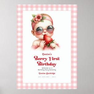 Affiche Bienvenue pour le 1er anniversaire de Strawberry B