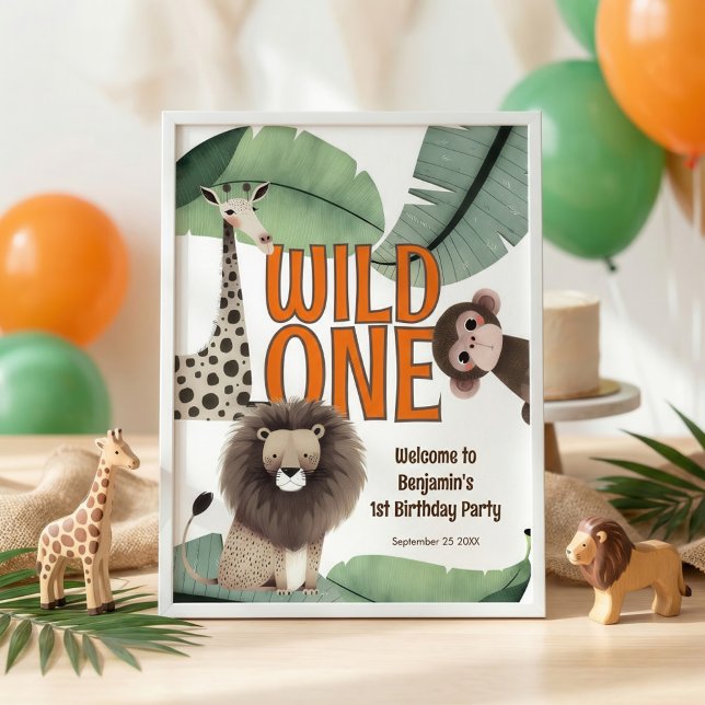 Affiche Bienvenue pour le 1er anniversaire de Wild One Saf (Créateur téléchargé)