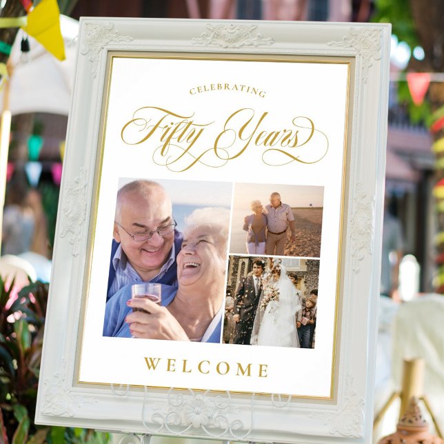 Affiche Bienvenue pour le 50e anniversaire de mariage Swir (Créateur téléchargé)