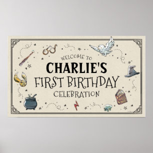 Affiche Bienvenue pour le premier anniversaire de Harry Po