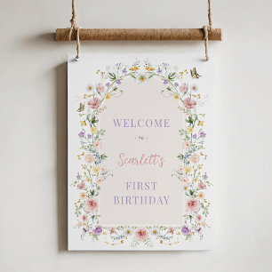 Affiche Bienvenue pour le premier anniversaire de la douce