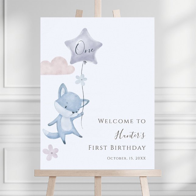 Affiche Bienvenue pour le premier anniversaire de Renard M (Créateur téléchargé)