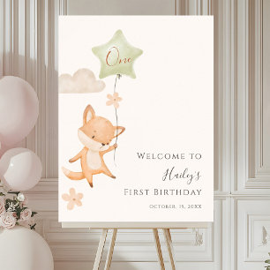 Affiche Bienvenue pour le premier anniversaire de Renard M