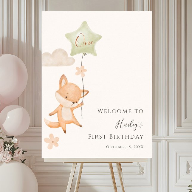 Affiche Bienvenue pour le premier anniversaire de Renard M (Créateur téléchargé)