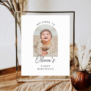 Affiche Bienvenue pour le premier anniversaire personnalis