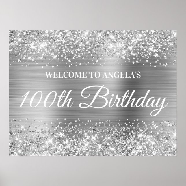 Affiche Bienvenue pour les 100 ans de Glitter et Feuille d (Devant)