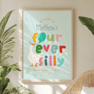 Affiche Bienvenue pour les 4 ans de Boys Blue Silly Goose