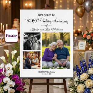 Affiche Bienvenue pour les 60 ans de mariage - 3 photos pe